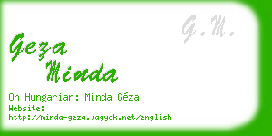 geza minda business card